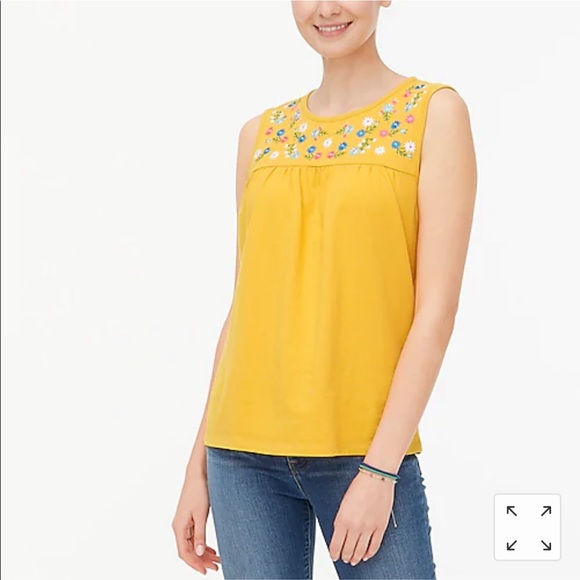 J.Crew Factory Embroidered-Yoke Cotton Tank - Picture 4 of 4